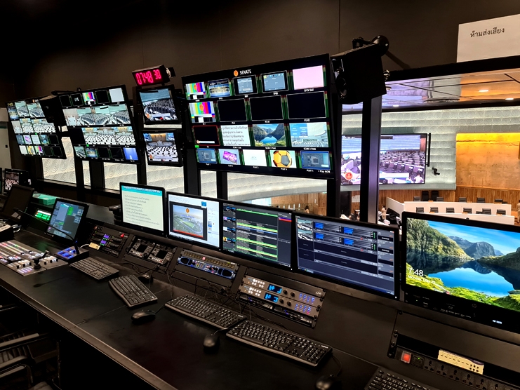 The production and playout control facility at the National Assembly of Thailand in Bangkok.